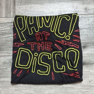 Manhead Womens Panic At The Disco Crewneck Short Sleeve T-Shirt Black Large